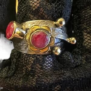 Sterling Silver Indian Ruby Ring - 6 - NWOT